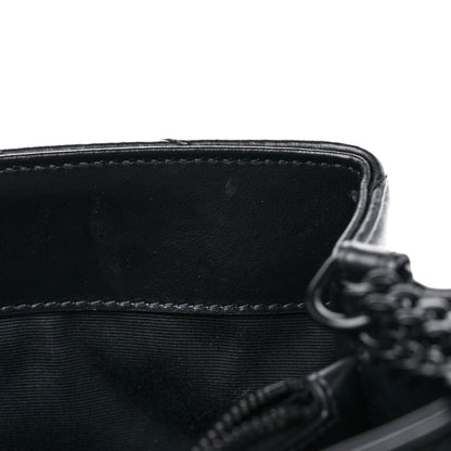 Saint Laurent Calfskin Y Quilted Monogram Monochrome Small Loulou Chain Satchel Black 14 of 15