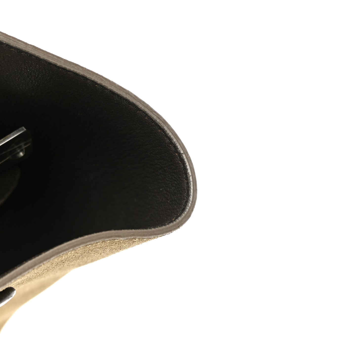 Drummed Calfskin Suede Medium Trapeze Souris