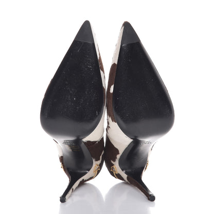 Gucci Pony Hair Horsebit Cowhide Print Pumps 39 Cocoa 5 of 10