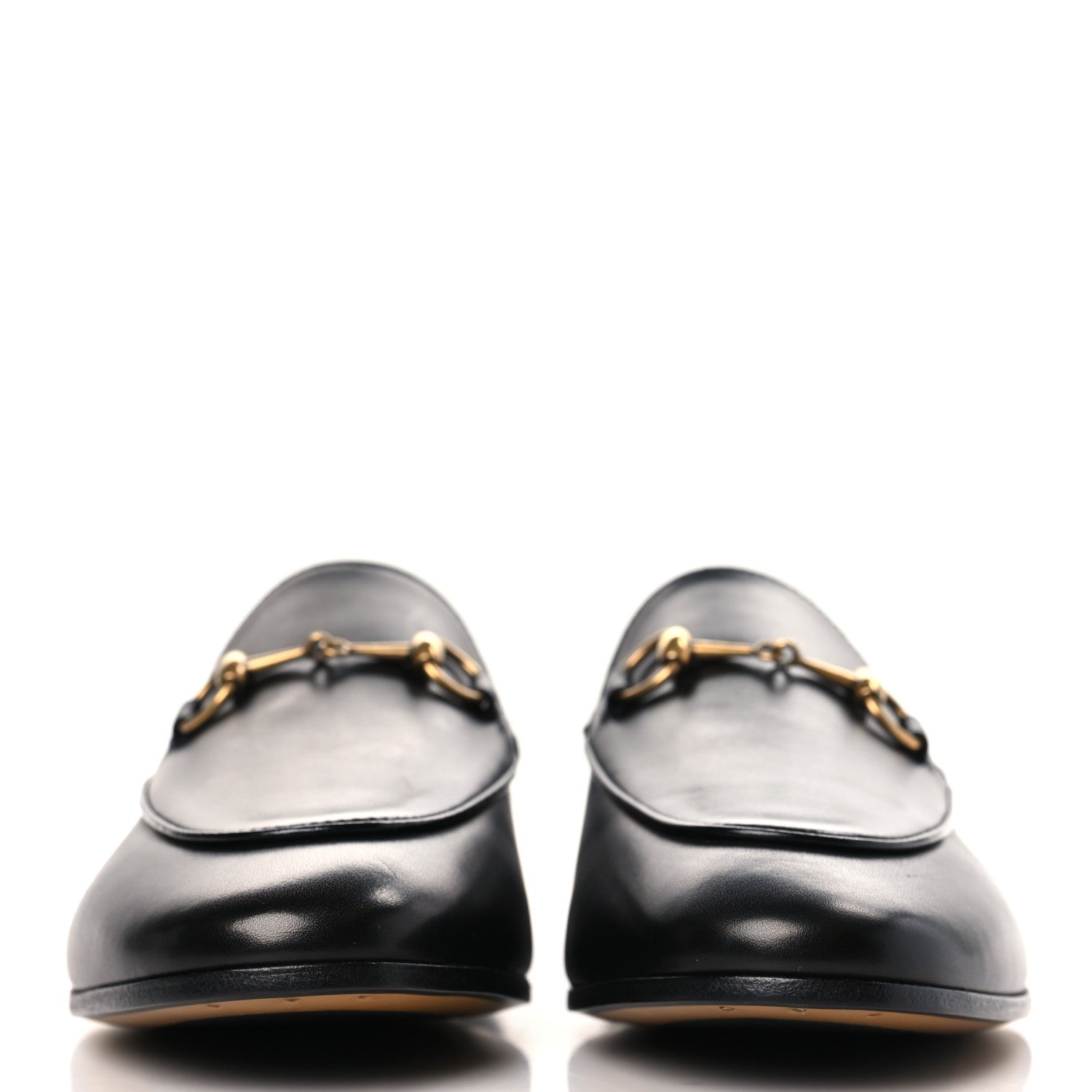 Gucci Calfskin Womens Jordaan Loafers 39.5 Black 2 of 8