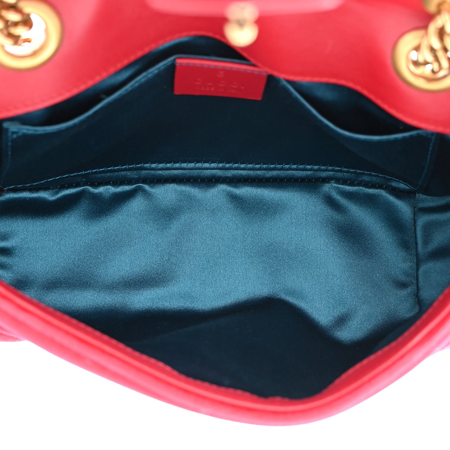 Velvet Matelasse Mini GG Marmont Shoulder Bag Hibiscus Red
