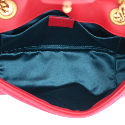 Gucci Velvet Matelasse Mini GG Marmont Shoulder Bag Hibiscus Red 5 of 10