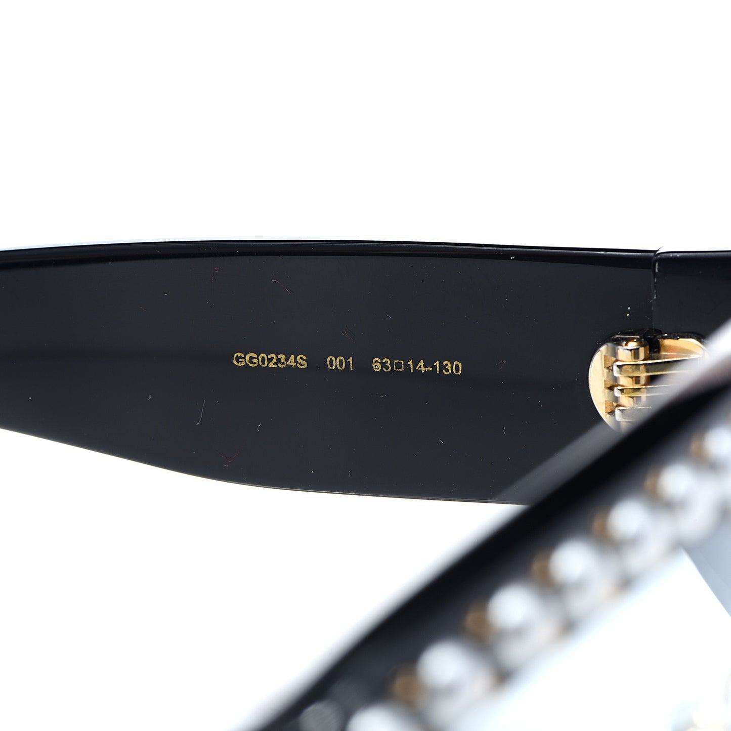 Acetate Pearl Rectangular Frame Sunglasses GG0234S Black