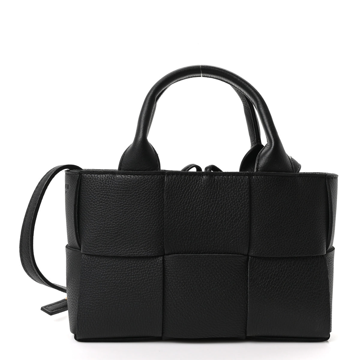 Bottega Veneta Grained Calfskin Maxi Intrecciato Mini Arco Tote Black 1 of 9