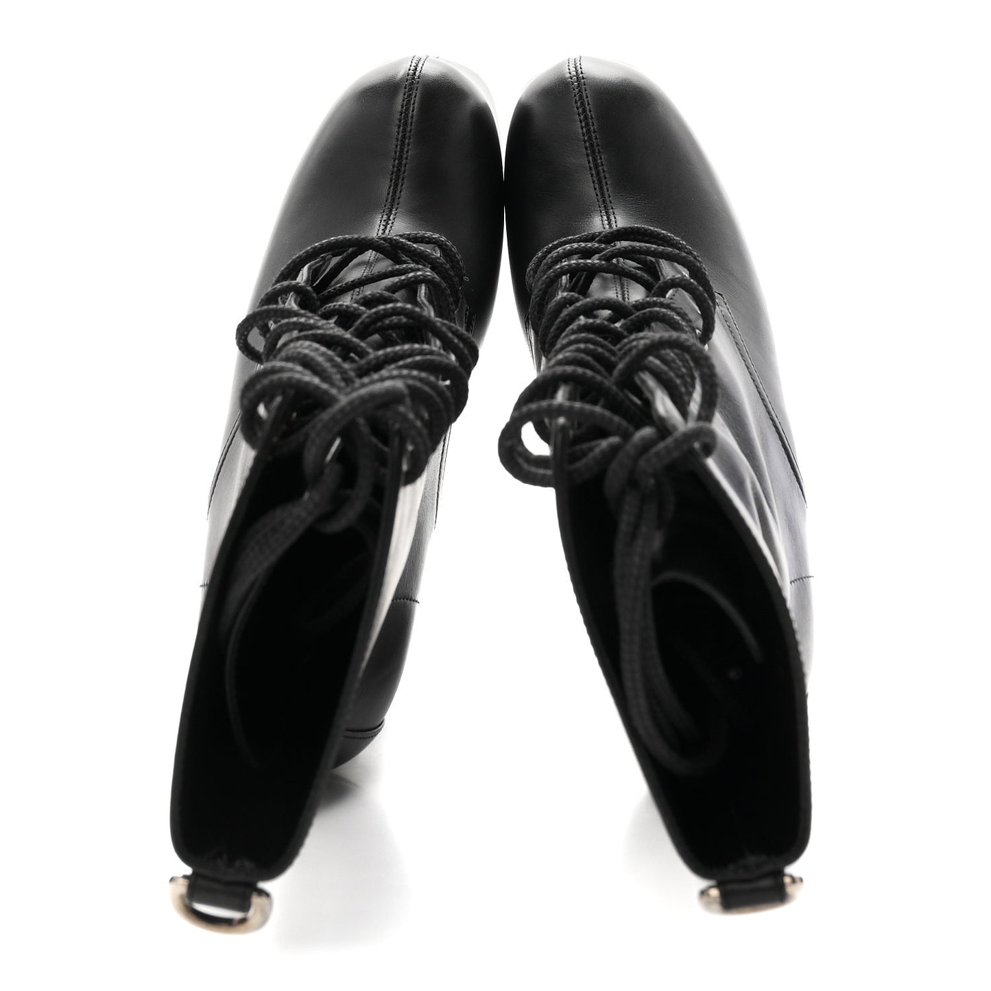 Calfskin Mina Lace Up Platform Boots 38 Black