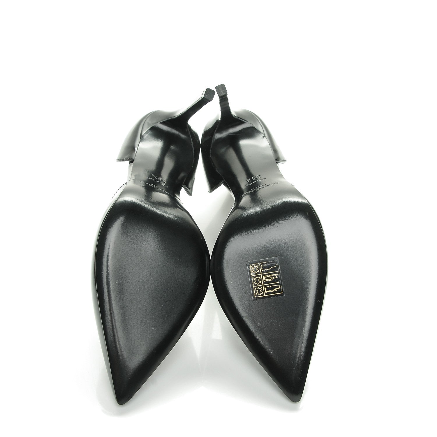 Saint Laurent Patent Calfskin Paris 105 Escarpin Thorn D'orsay Pumps 35.5 Black 5 of 8