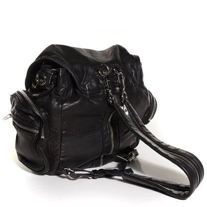Alexander Wang Lambskin Marti Backpack Washed Black Rhodium Hardware 3 of 9