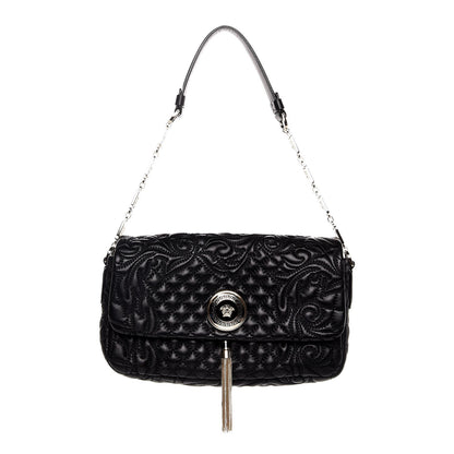 Versace Nappa Barocco Quilted Calliope Vanitas Shoulder Bag Black 1 of 8