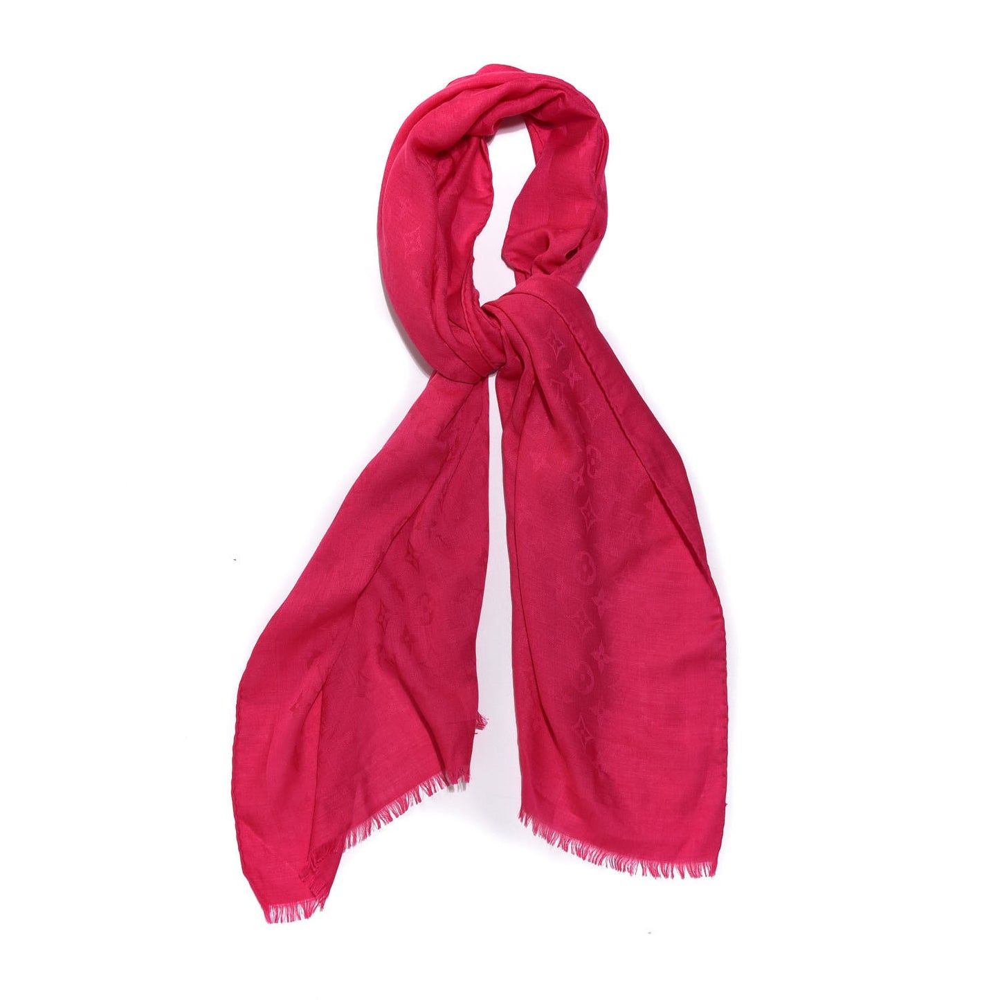 Cotton Silk Monogram Shawl Pink