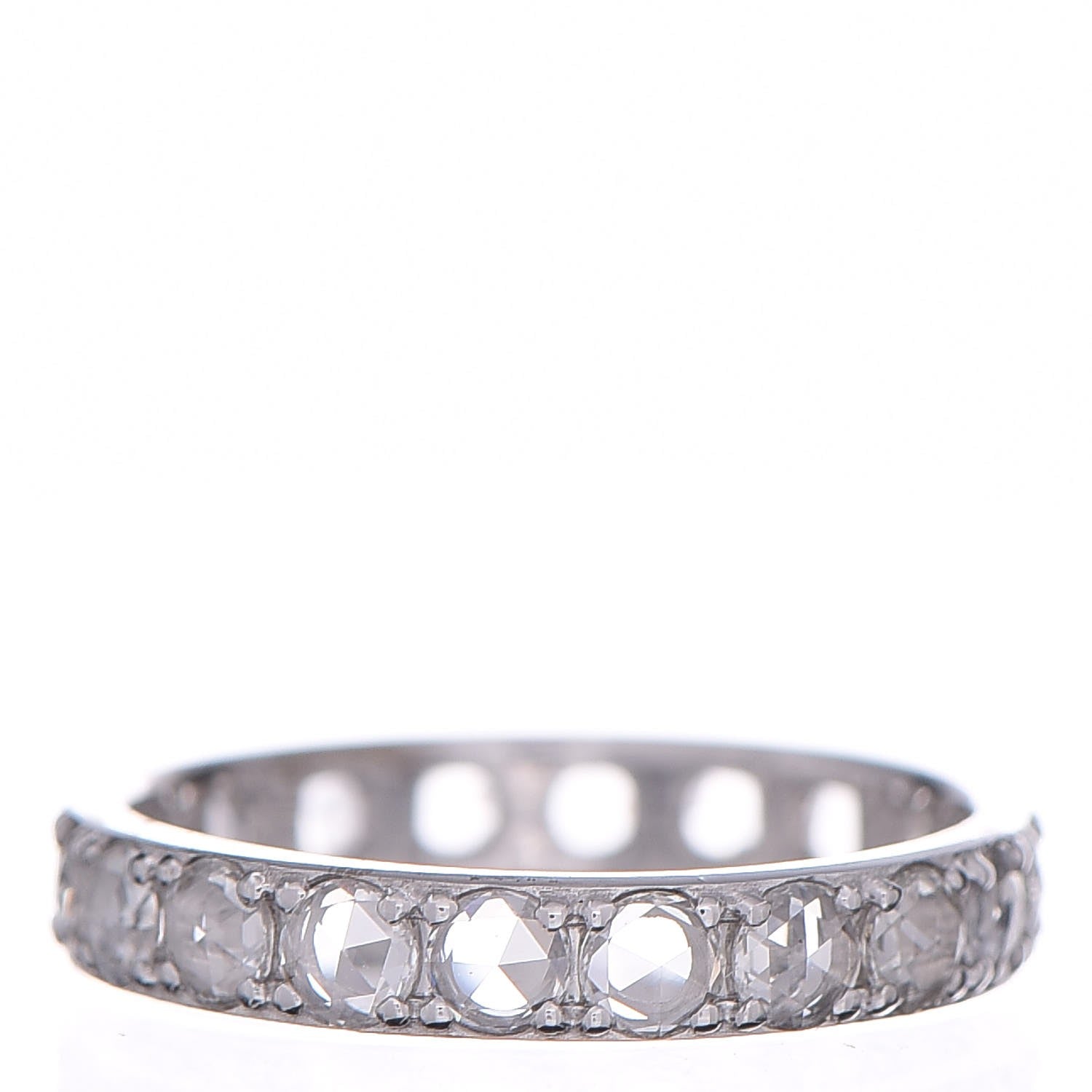 Tiffany 18K White Gold Diamond Metro Rose Cut Eternity Band Ring 54 7 4 of 6