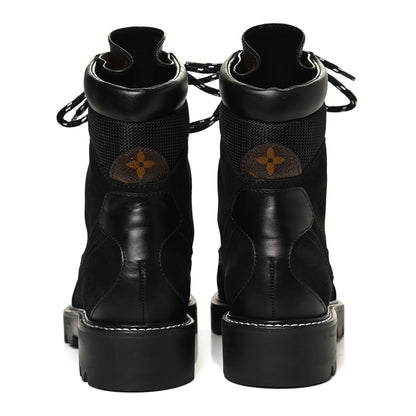 Louis Vuitton Nubuck Epi Monogram Territory Flat Ranger Boots 37 Black 6 of 11