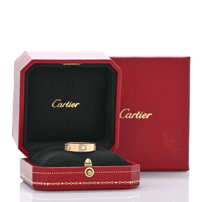 Cartier 18K Yellow Gold 3 Diamond 5.5mm LOVE Ring 57 8 5 of 5