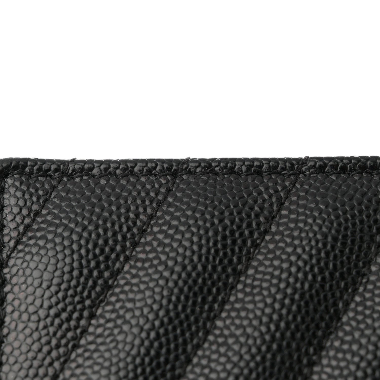 Saint Laurent Grain De Poudre Matelasse Chevron Monogram Envelope Chain Wallet Black 14 of 14