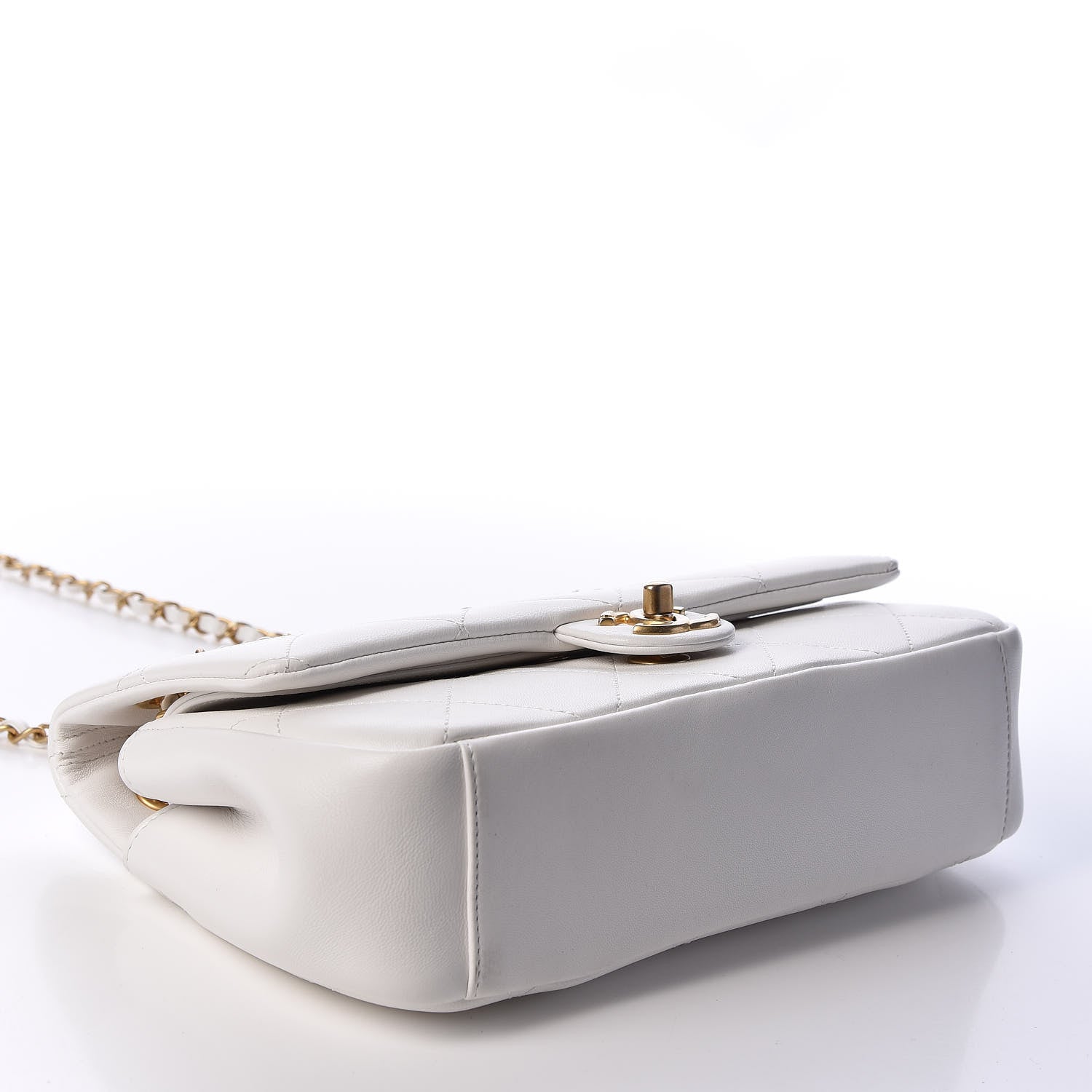 Chanel Lambskin A Real Catch Flap Bag White 3 of 9