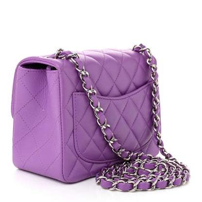 Chanel Lambskin Quilted Mini Square Flap Purple 3 of 10