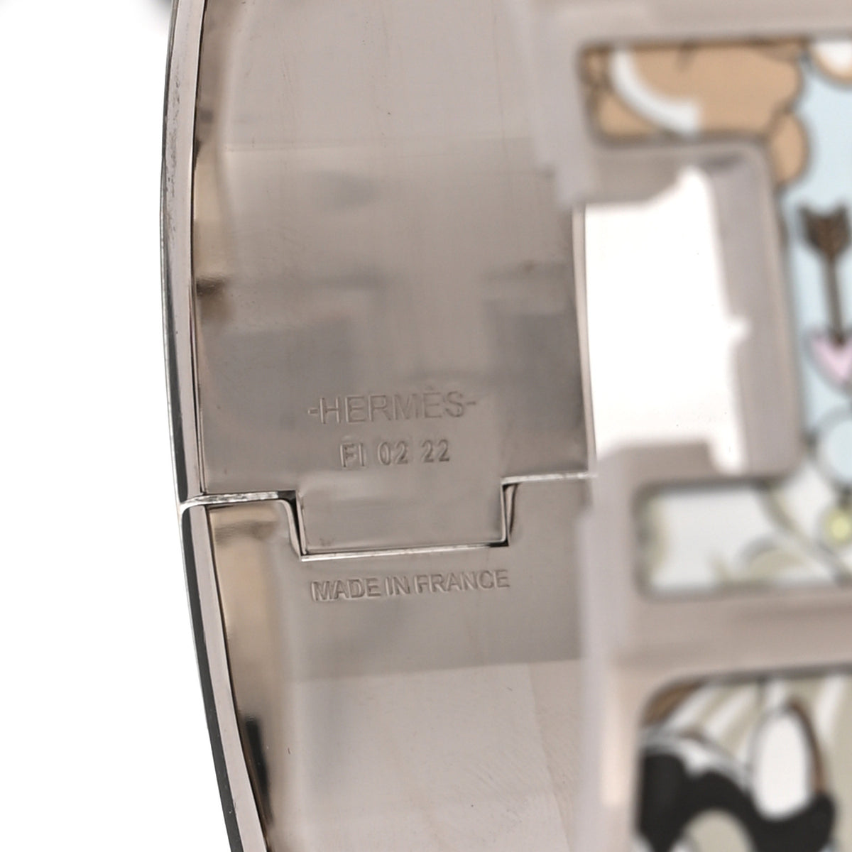 Enamel Printed Wide Dans Les Nuages Clic Clac H Bracelet PM Songe Pastel