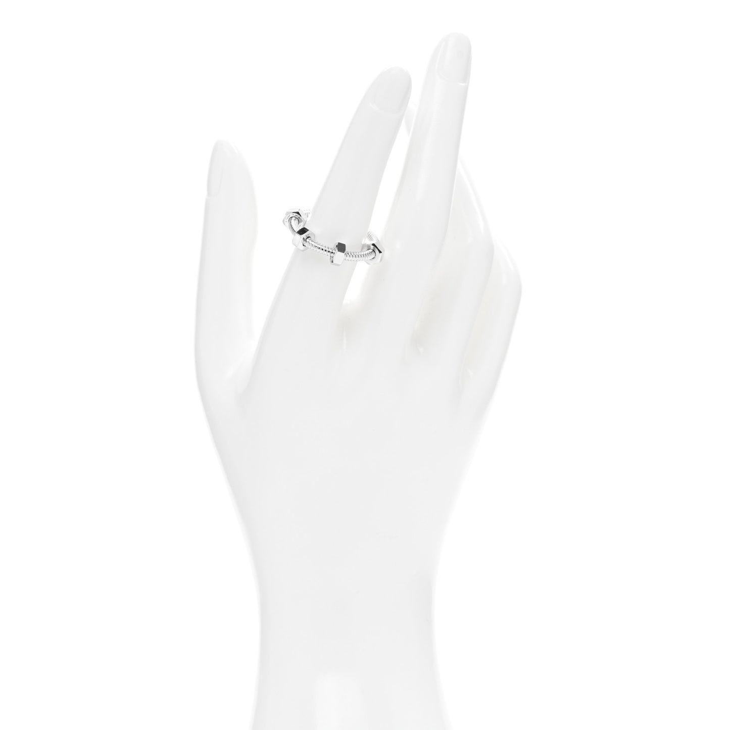 18K White Gold Ecrou De Cartier Ring 58 8.5