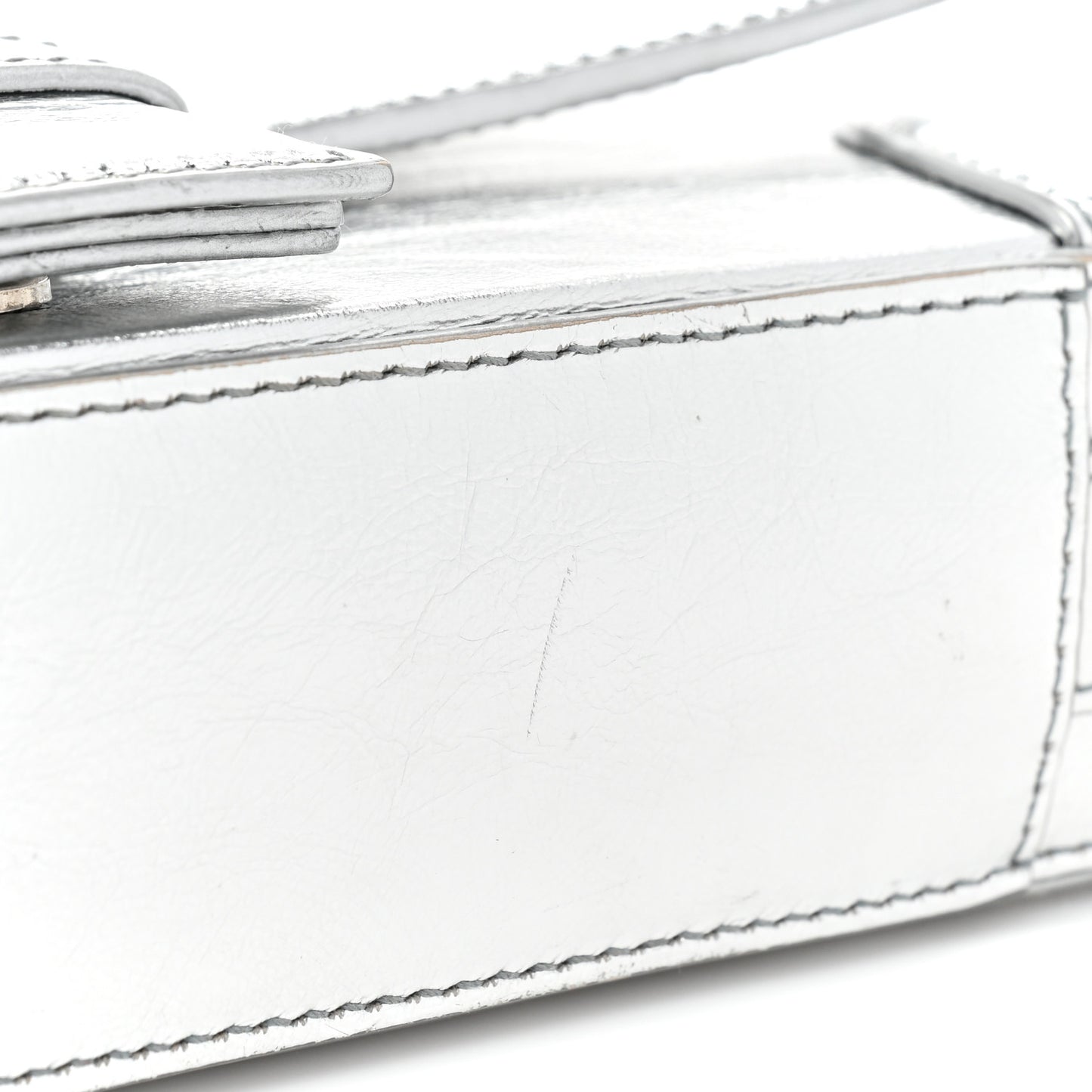 Smooth Metallic Calfskin Small Lindsay Shoulder Bag Silver