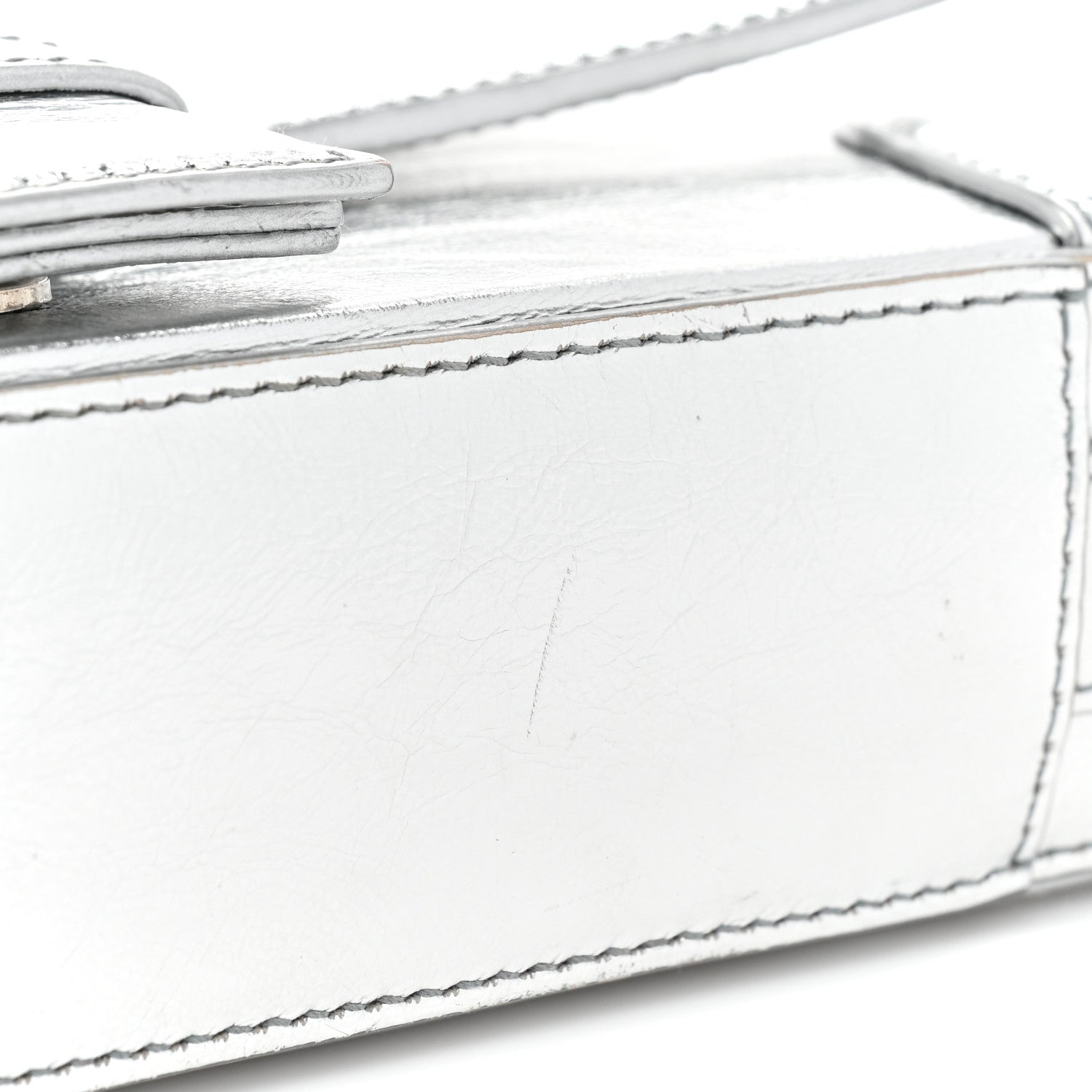 Balenciaga Smooth Metallic Calfskin Small Lindsay Shoulder Bag Silver 10 of 11