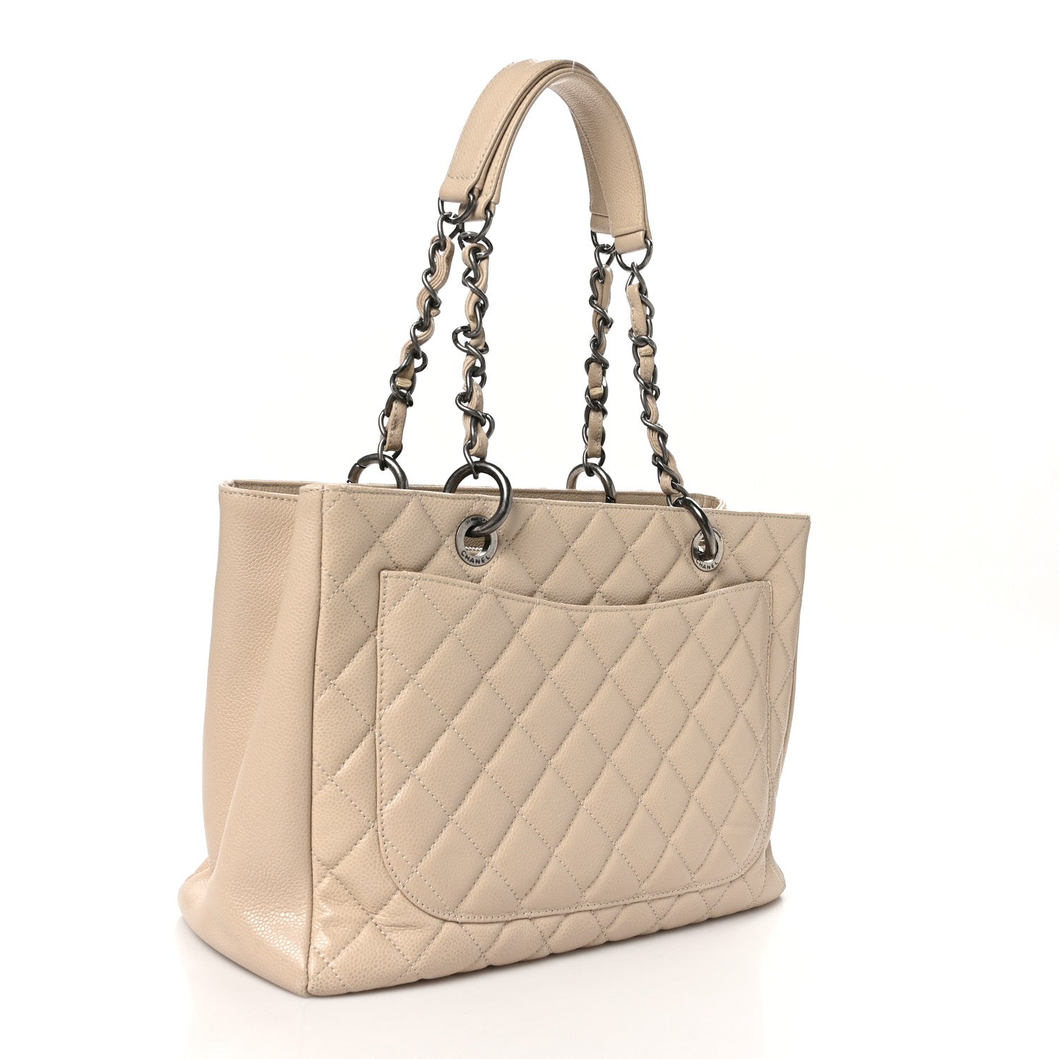 Chanel Caviar Quilted Grand Shopping Tote GST Beige Clair 3 of 13