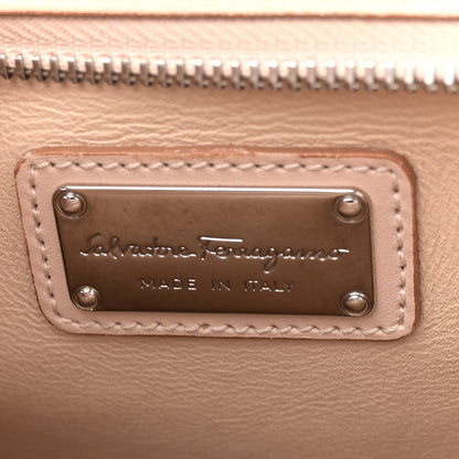 Salvatore Ferragamo Calfskin Snakeskin Medium Sofia Satchel Beige Brown Multicolor 6 of 17