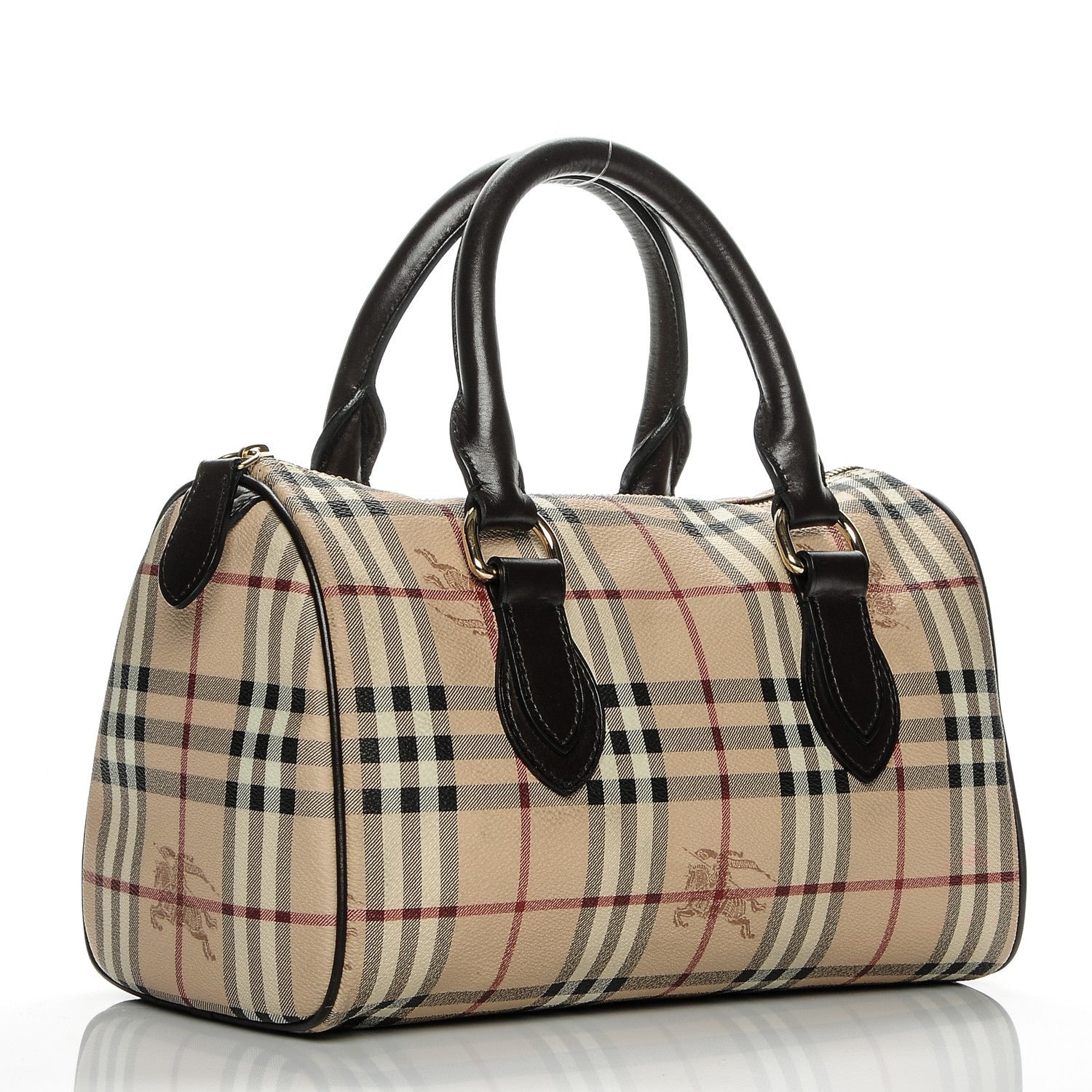 Burberry Haymarket Check Small Chester Bowling Bag Chocolate 3 of 8