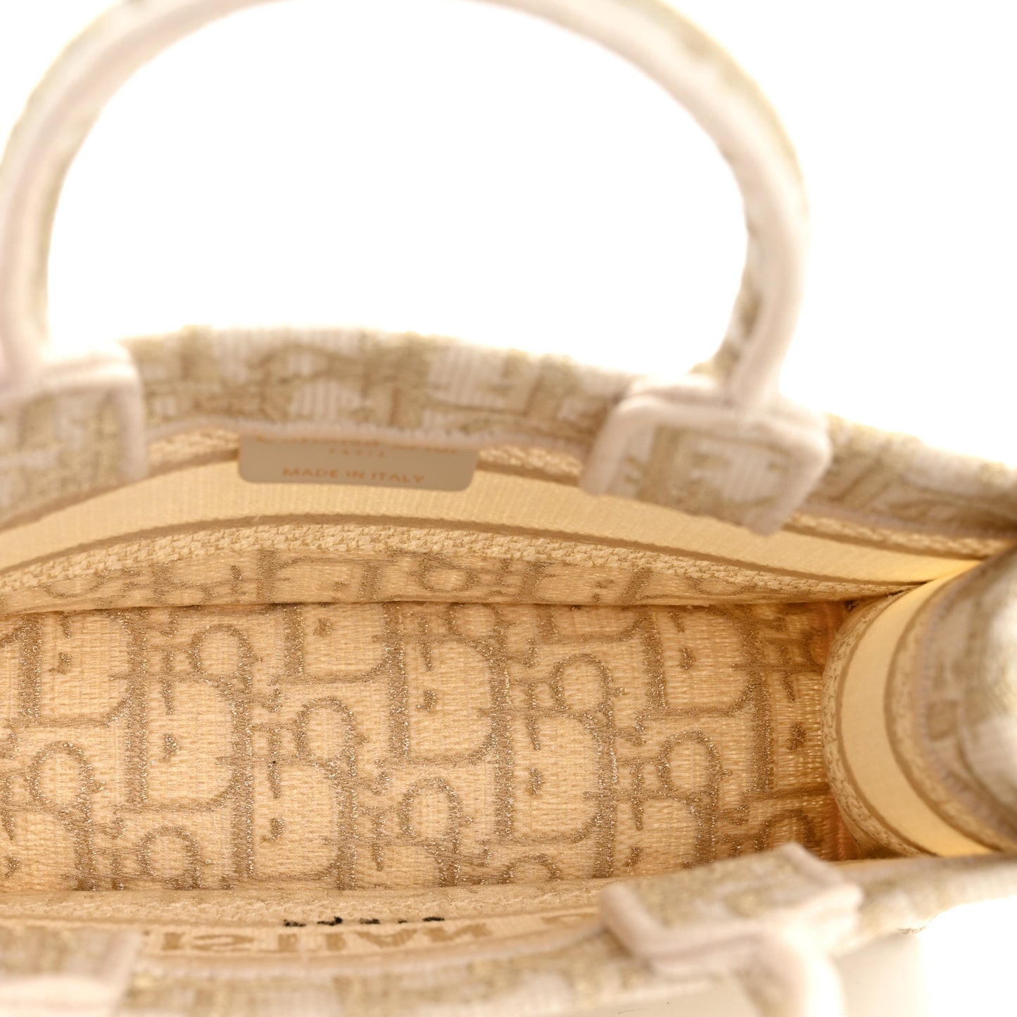 Oblique Mini Book Tote With Strap Gold Multicolor