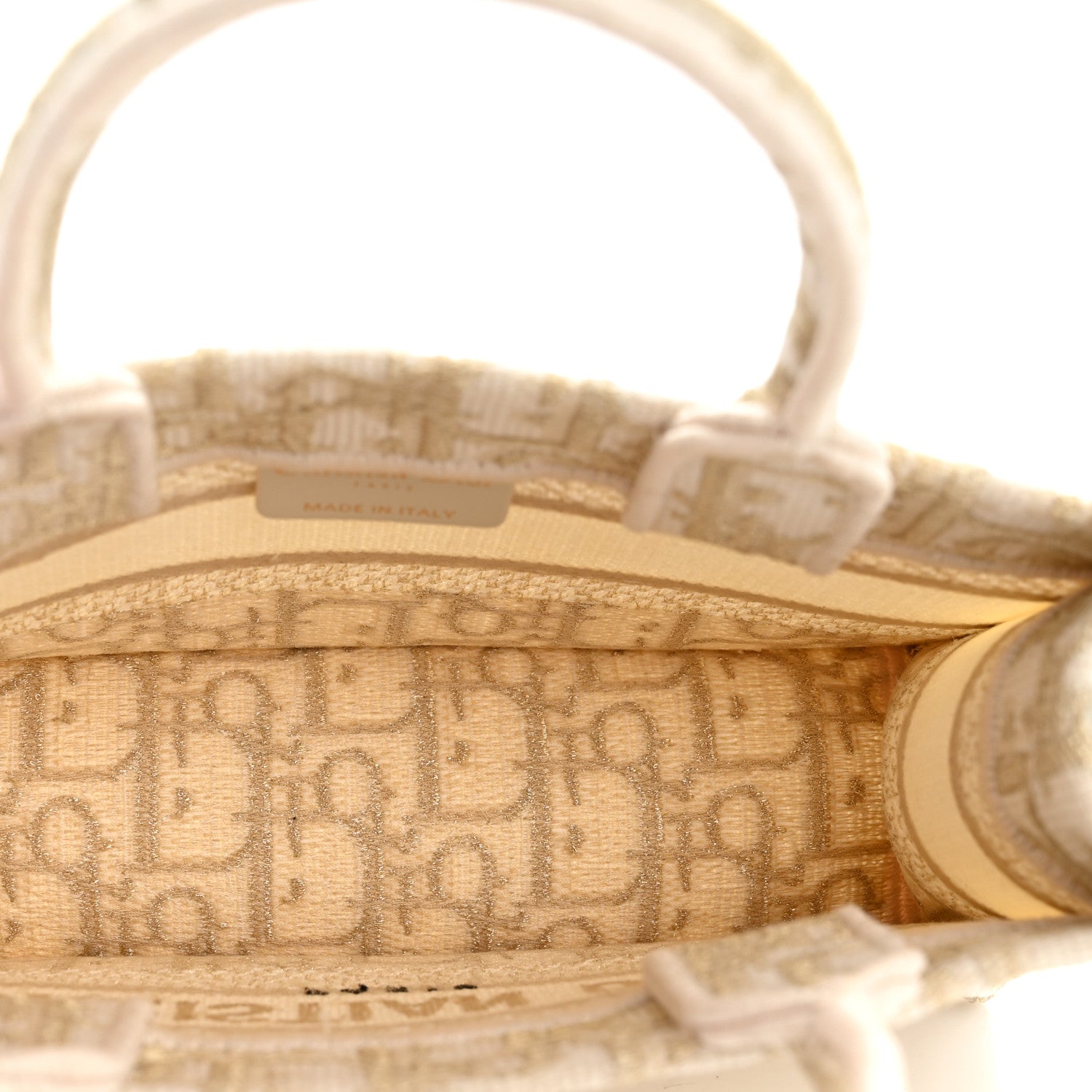 Christian Dior Oblique Mini Book Tote With Strap Gold Multicolor 5 of 12