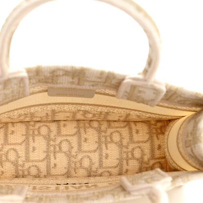Christian Dior Oblique Mini Book Tote With Strap Gold Multicolor 5 of 12
