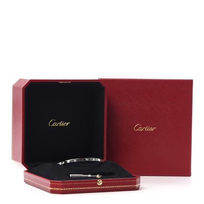 Cartier 18K White Gold 10 Diamond Small LOVE Bracelet 18 6 of 6