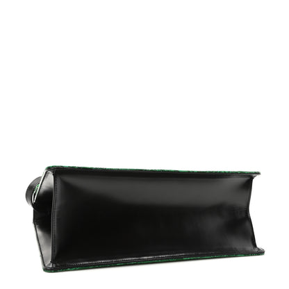 Gucci Jacquard Floral Web Medium Sylvie Top Handle Bag Green Black 4 of 10