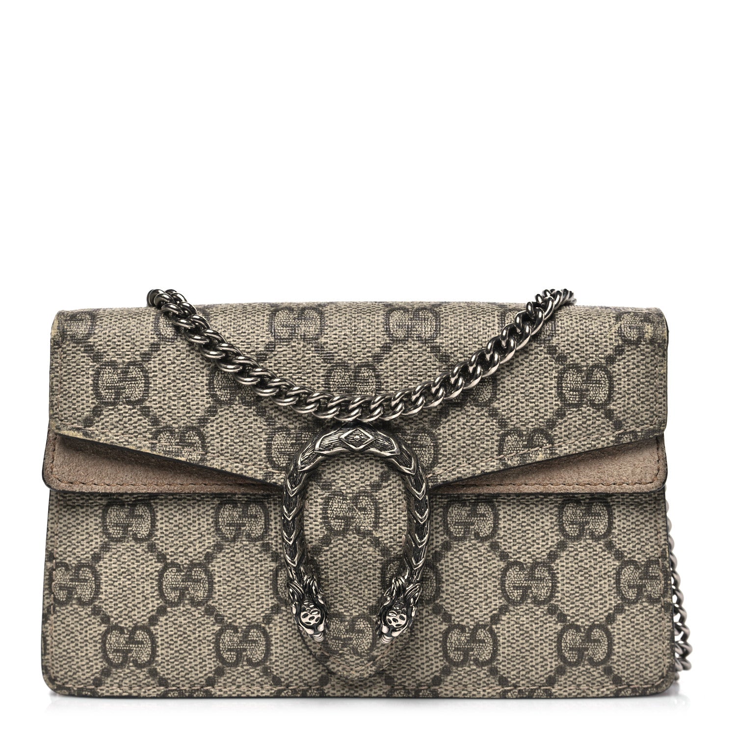 Gucci GG Supreme Monogram Super Mini Dionysus Shoulder Bag Taupe 1 of 11
