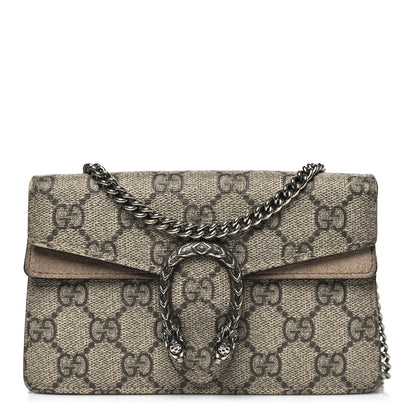 Gucci GG Supreme Monogram Super Mini Dionysus Shoulder Bag Taupe 1 of 11