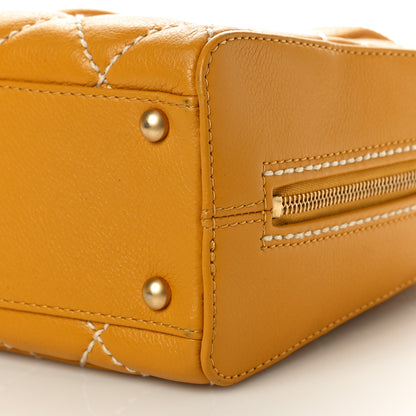 Chanel Calfskin Contrast Stitch Surpique Bowler Yellow 10 of 13