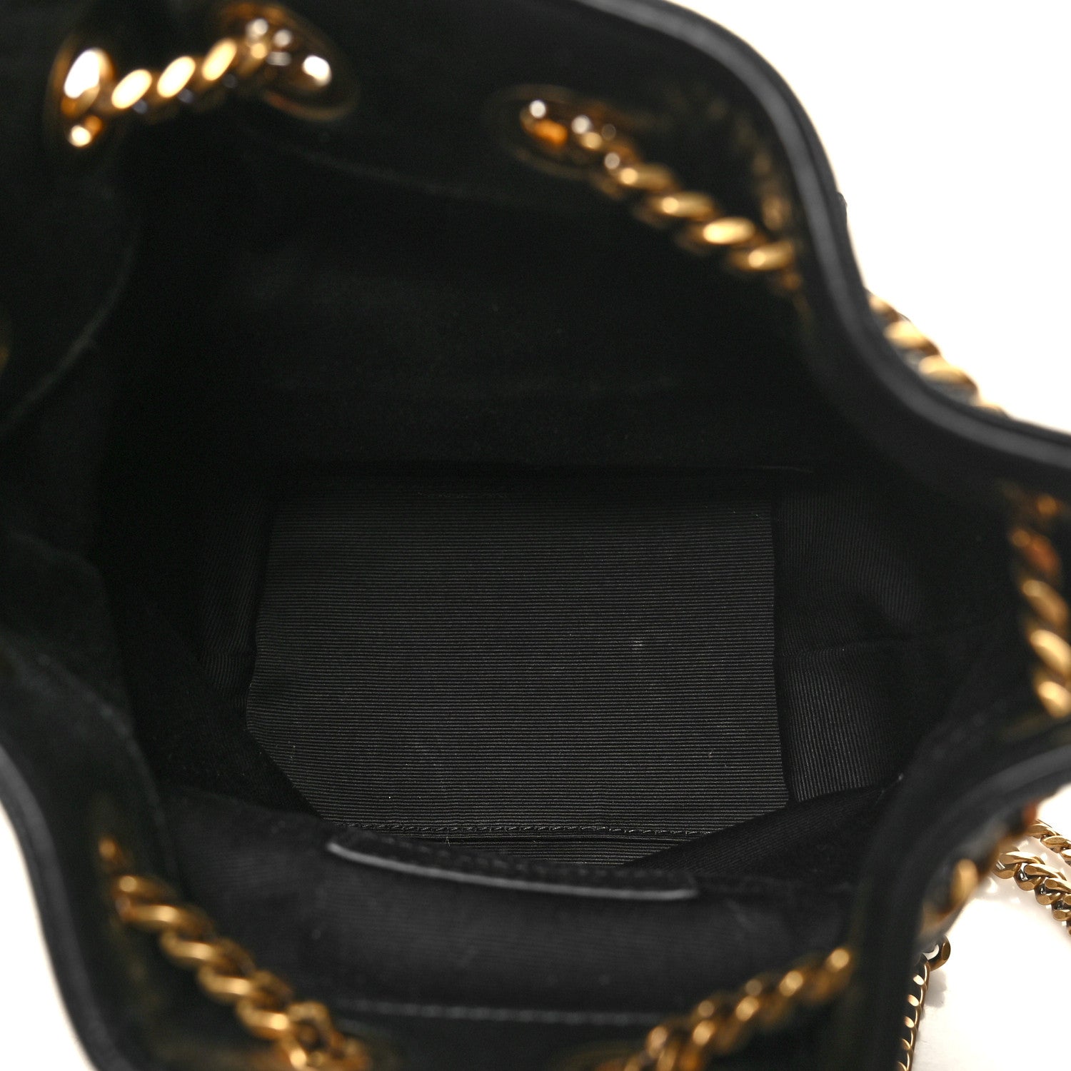 Saint Laurent Lambskin Matelasse Monogram Joe Nano Bucket Bag Black 5 of 11