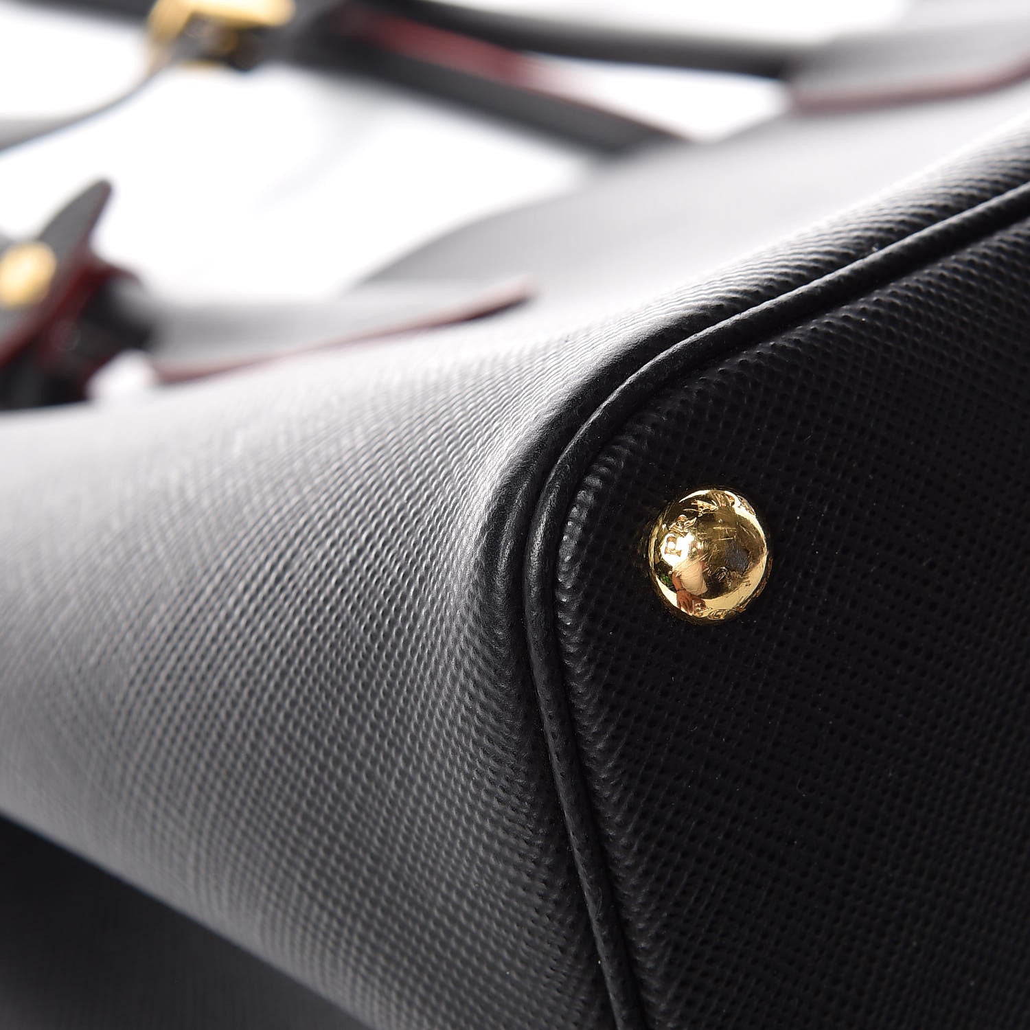 Prada Saffiano Cuir Large Double Bag Black Fuoco 22 of 23
