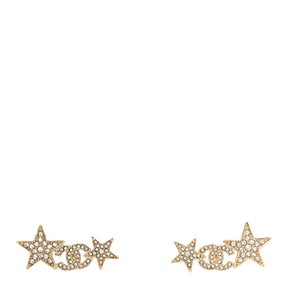 Chanel Crystal Star CC Earrings Gold 1 of 5