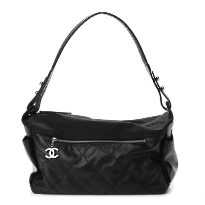 Chanel Coated Canvas Paris Biarritz Hobo Black 1 of 10