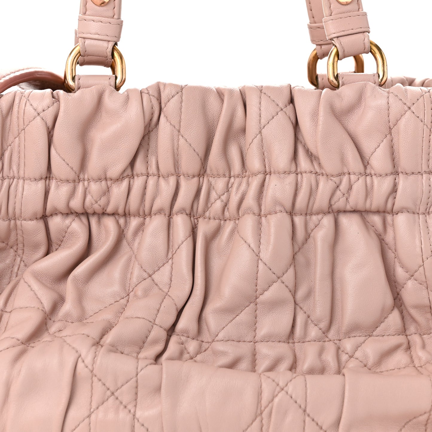 Gaufre Lambskin Cannage Delices Tote Poudre