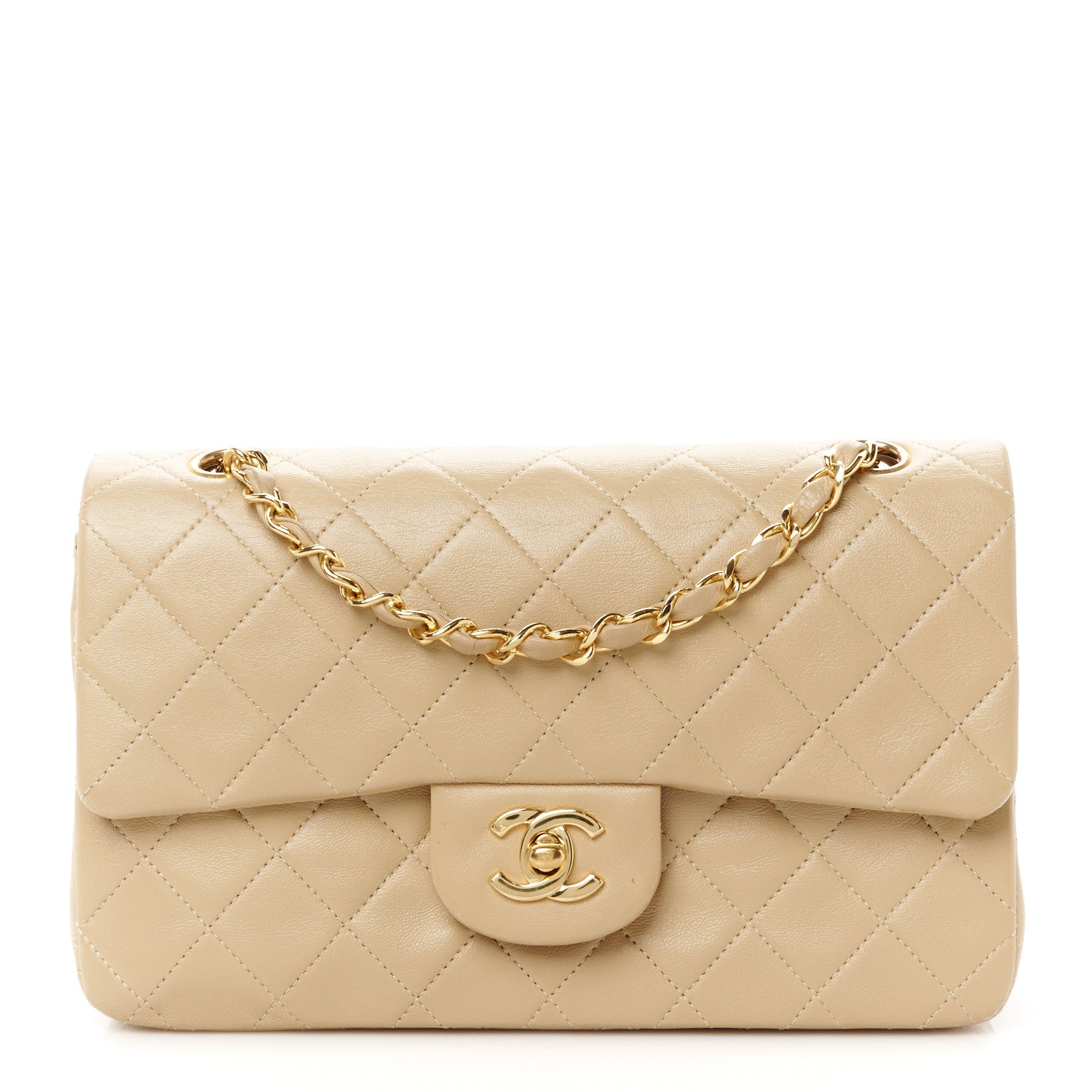 Chanel Lambskin Quilted Small Double Flap Beige 1 of 12