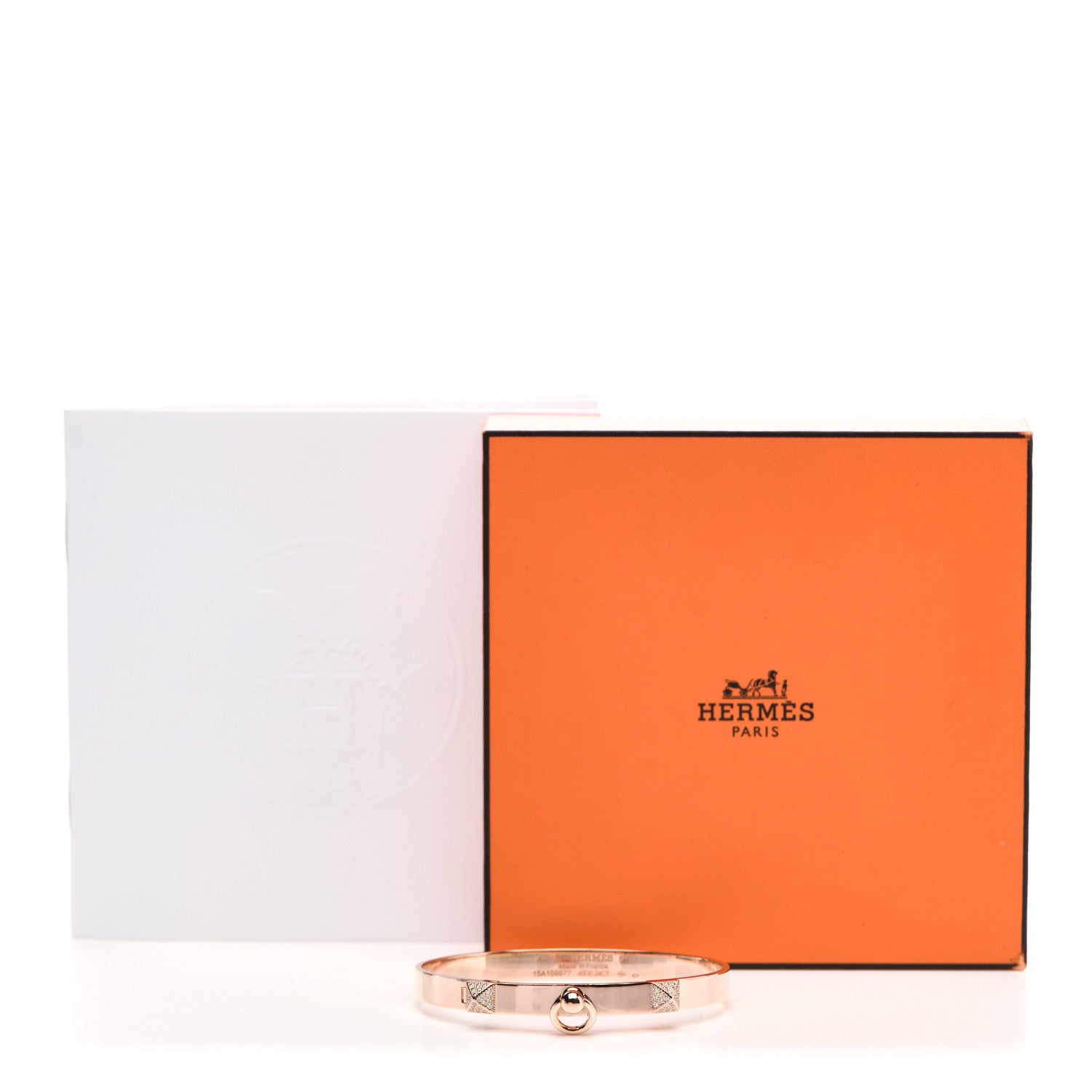 Hermes 18K Rose Gold Diamond PM Collier De Chien Bracelet SH 5 of 5
