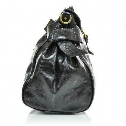Miu Miu Leather Vitello Lux Bow Bag Black 4 of 9
