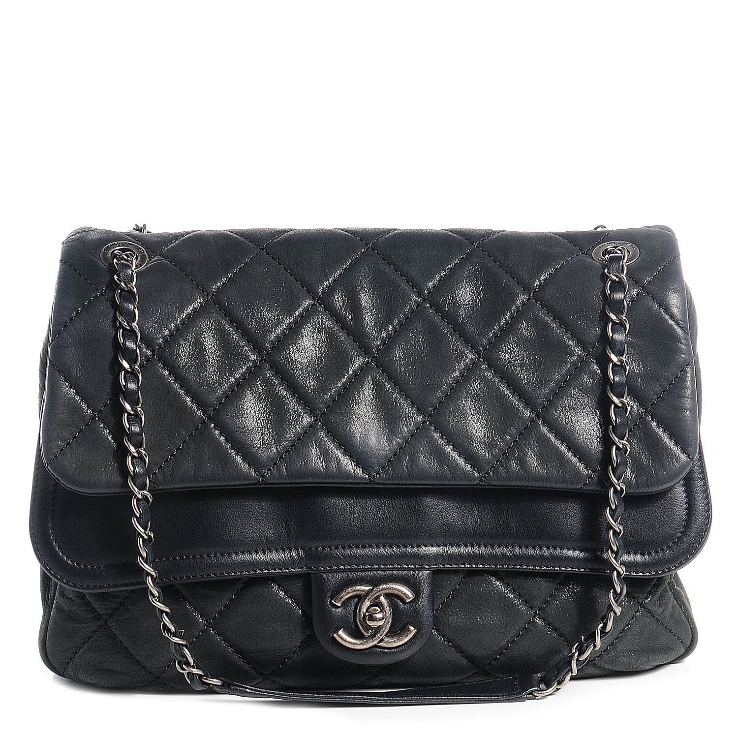 Chanel Iridescent Calfskin In the Mix Jumbo Double Flap Black 1 of 19