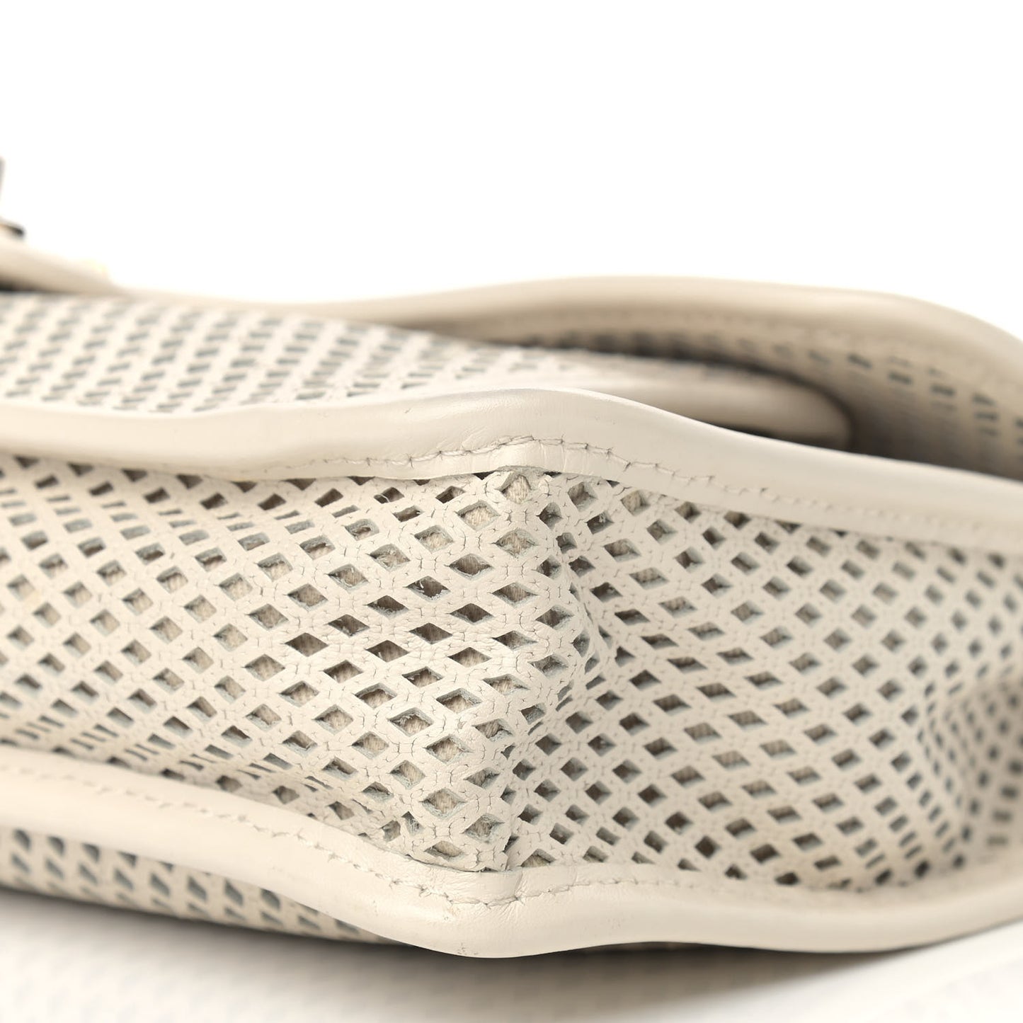 Perforated Calfskin Up In The Air Flap White