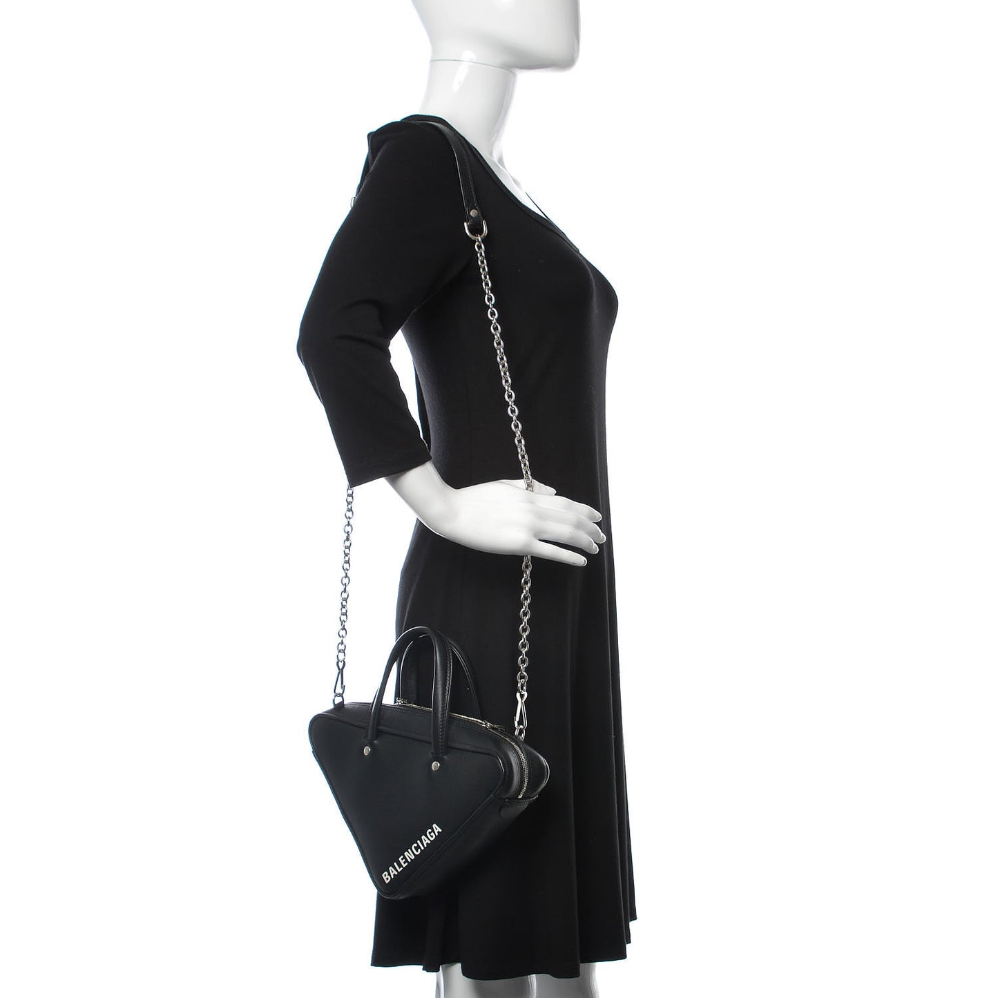 Calfskin XS Triangle Chain Duffle Black