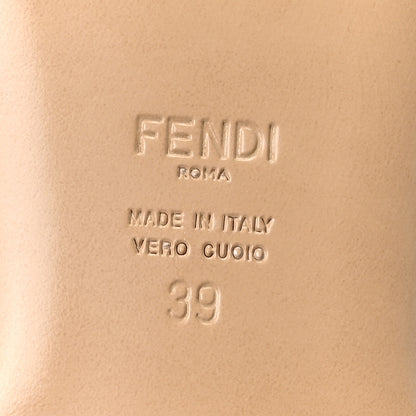 Fendi Canvas Bandana Logo Embroidered Flat Slide Sandals 39 Lava Dark Lava 7 of 10