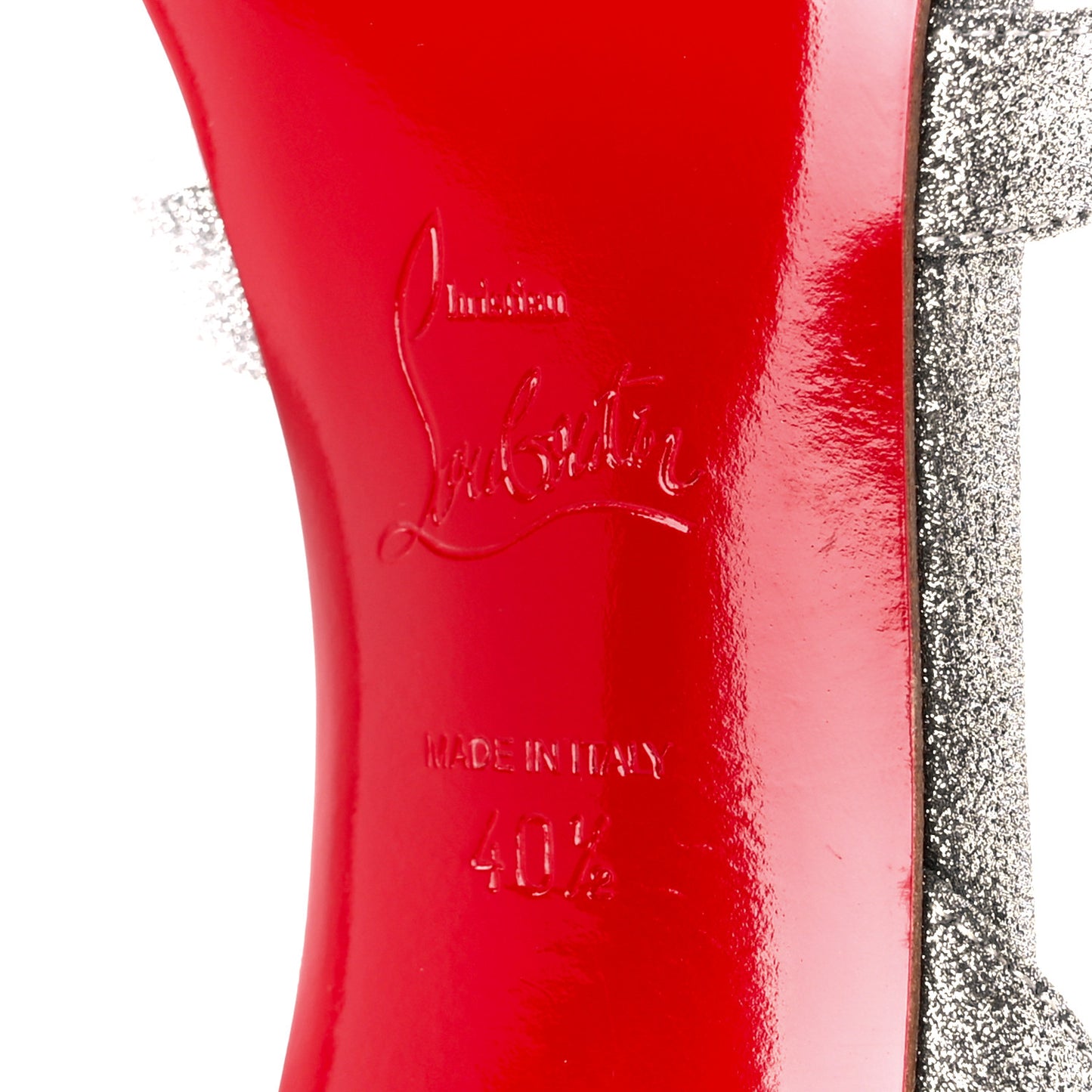 Glitter Emilie 100 Slingback Sandals 40.5 Silver