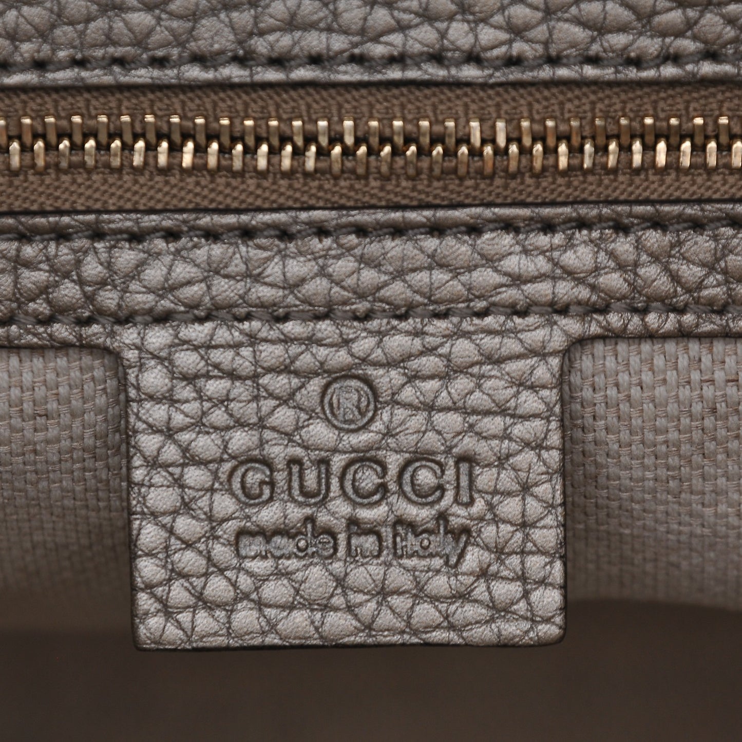 Metallic Pebbled Calfskin Medium Soho Chain Shoulder Bag Golden Beige