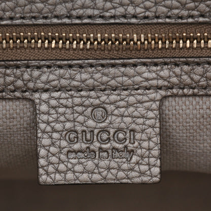 Gucci Metallic Pebbled Calfskin Medium Soho Chain Shoulder Bag Golden Beige 6 of 7