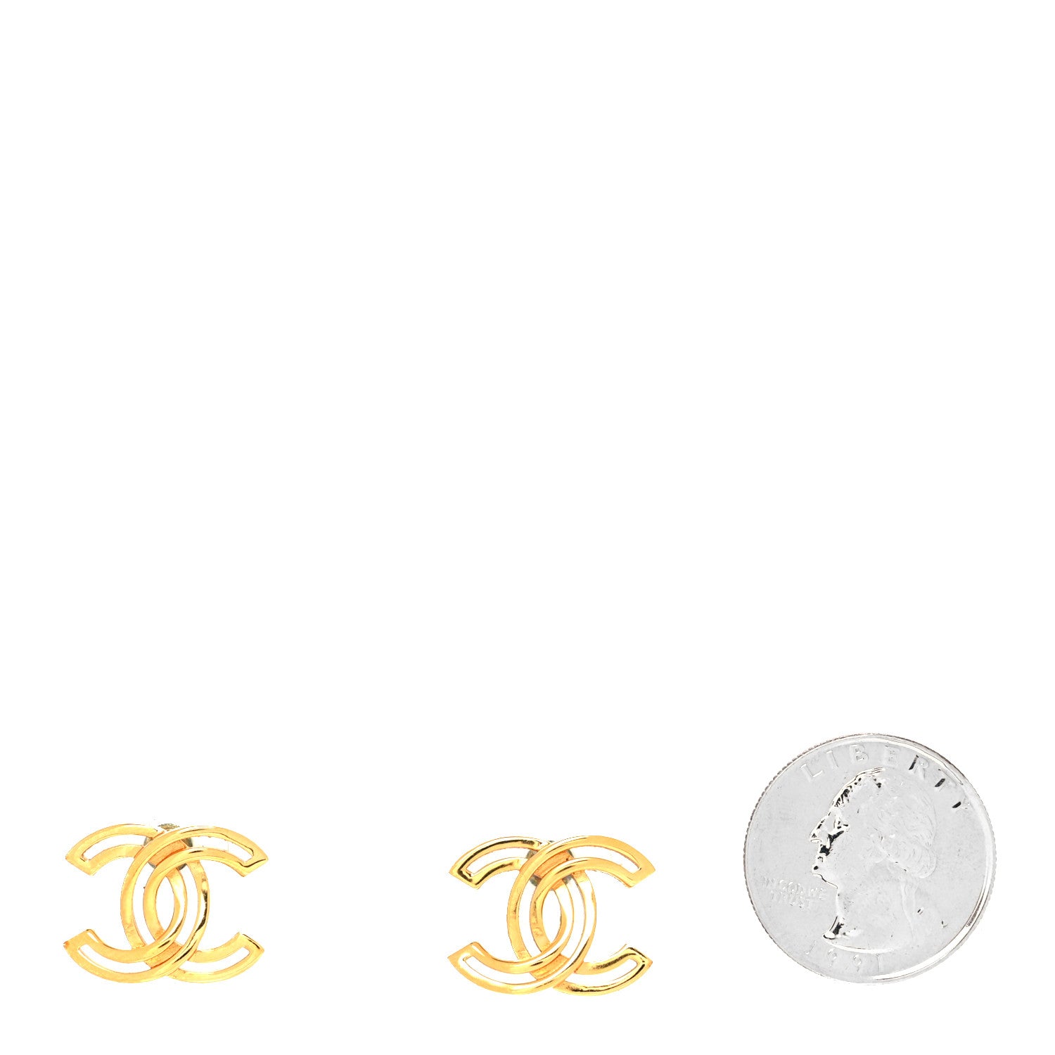 Chanel Metal Obazine CC Earrings Gold 2 of 4